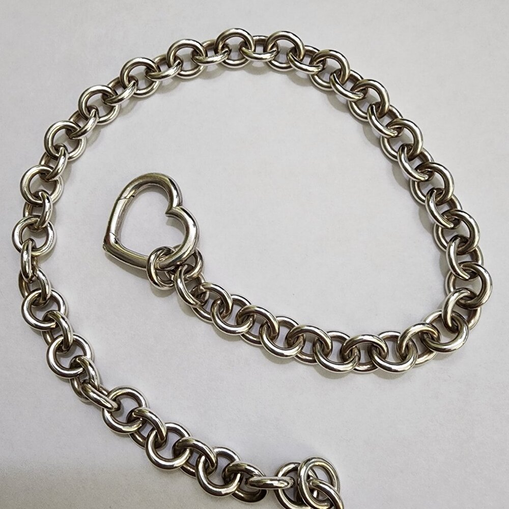 Tiffany & Co sterling silver open heart chain necklace